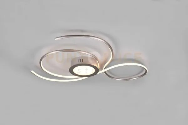 Plafoniera jive led con telecomando l.80cm acciaio satinato 623419207