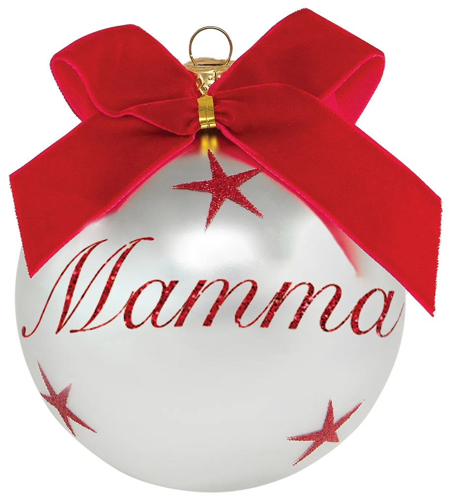 Pallina di Natale con scritta Mamma 10 cm