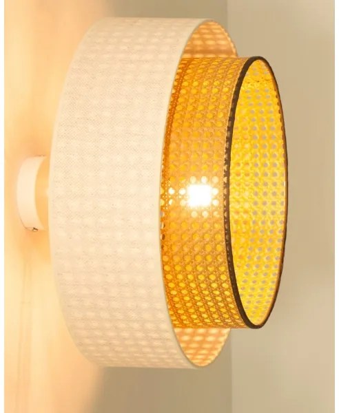 Plafoniera NATIA 1xE27/60W/230V Ø 45 cm bianco/marrone