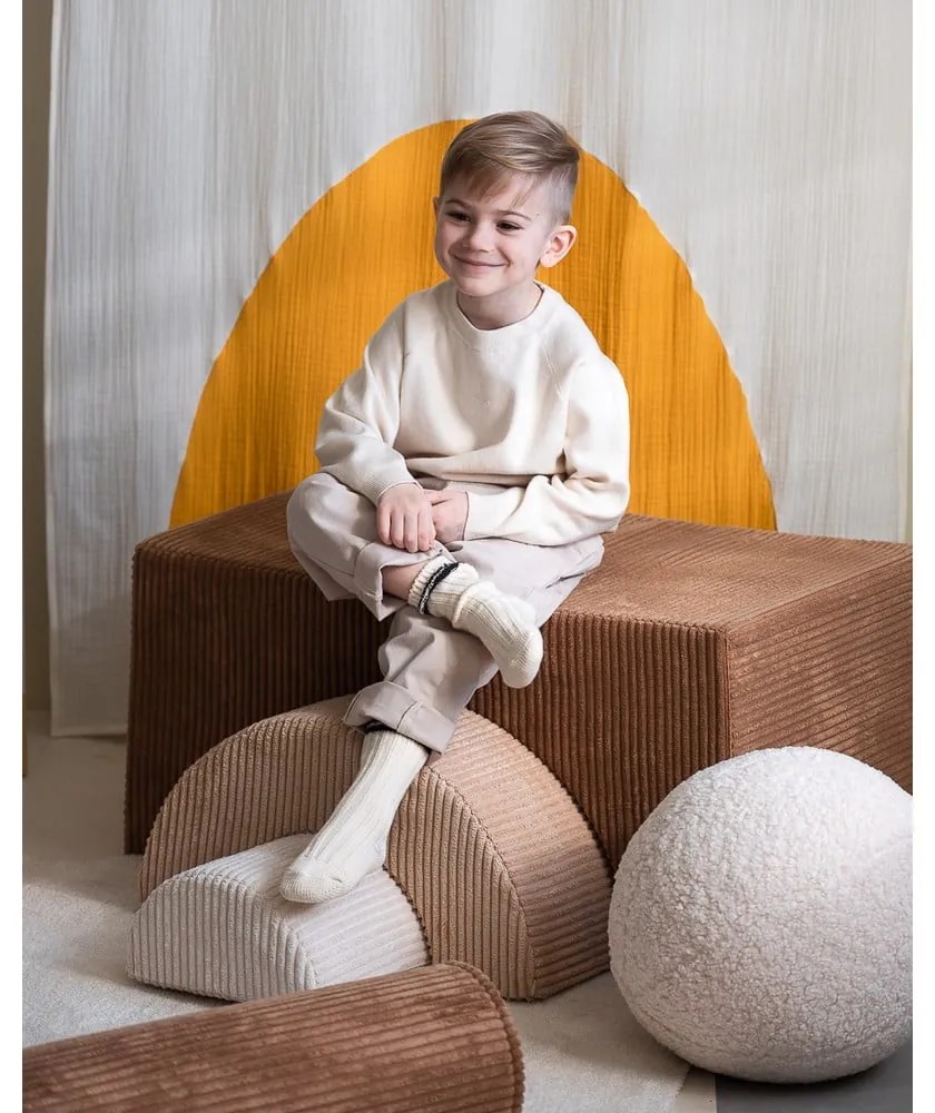 Gioco per psicomotricità marrone in velluto a coste 3 pz altezza totale 37 cm 75x49 cm Rainbow Montessori – Wigiwama