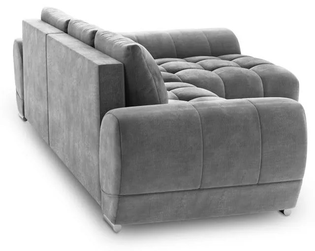 Divano letto angolare grigio con rivestimento in velluto, angolo destro Nuage - Windsor &amp; Co Sofas