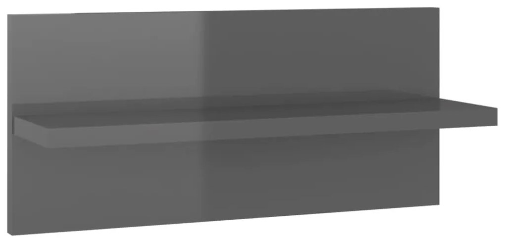 Mensole a muro 4 pz grigio lucido 40x11,5x18 cm