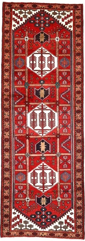 Hamedan Tappeto persiano 110x310 Rosso (Iran) Annodato A Mano