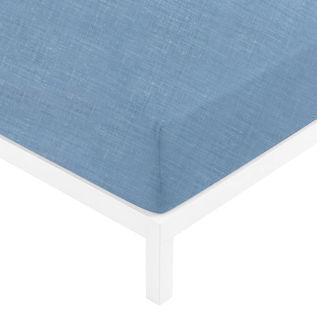 Lenzuolo con angoli matrimoniale melange azzurro