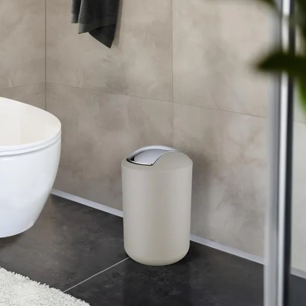 WENKO 21222100 - Cestino BRASIL 19,5x31 cm beige/lucido. cromo