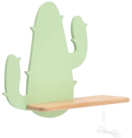 Applique LED per bambini con mensola CACTUS LED/4W/230V verde/legno