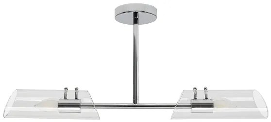 Rabalux 75030 - Lampadario da bagno a sospensione con supporto rigido TEODORO 2xE14/12W/230V IP44 cromo