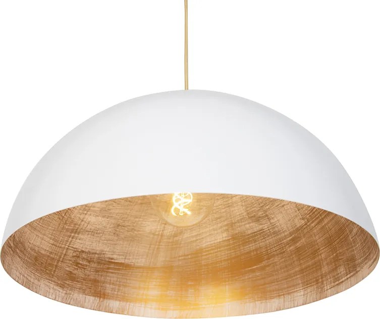 Lampada a sospensione industriale bianca con oro 50 cm - Magna Eco