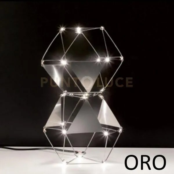 Lucciola pro lampada da tavolo con triangolo in metallo, ottone, le...