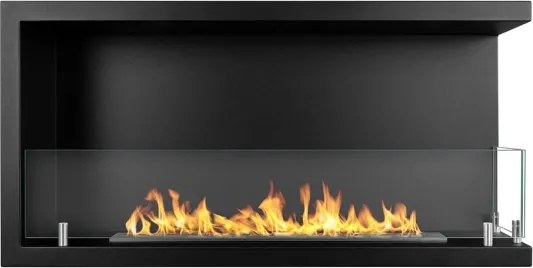 Camino a bioetanolo da incasso ad angolo biocamino angolare 120x45 cm SUTRI 120 DX