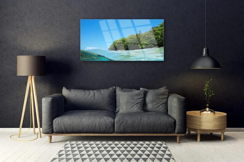 Quadro acrilico Paesaggio dell'albero del mare 100x50 cm