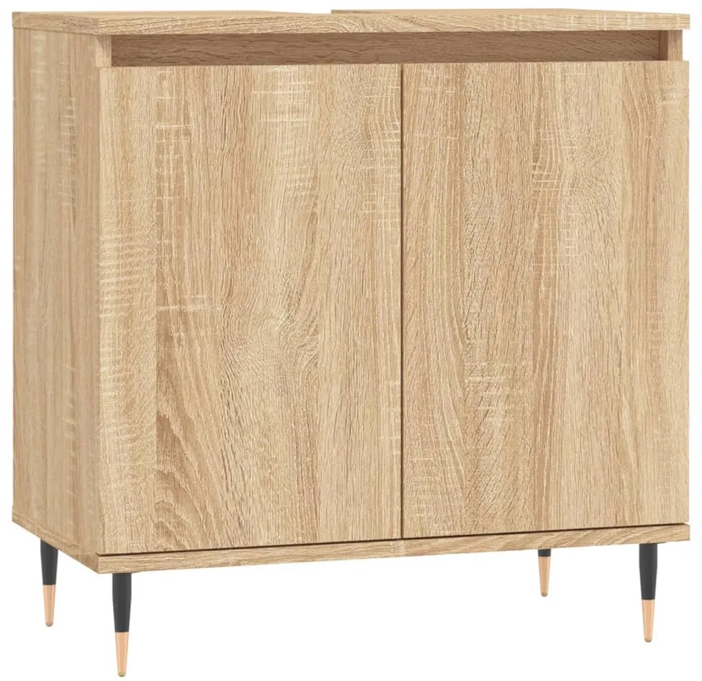 Mobile da bagno rovere sonoma 58x33x60 cm in legno multistrato