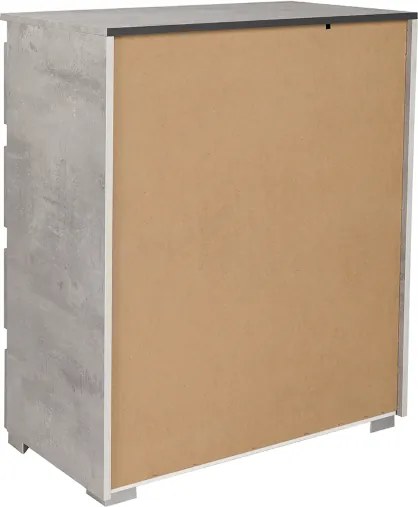 Cassettiera 4 cassetti maniglia gola in legno 81x44xH101 Cemento