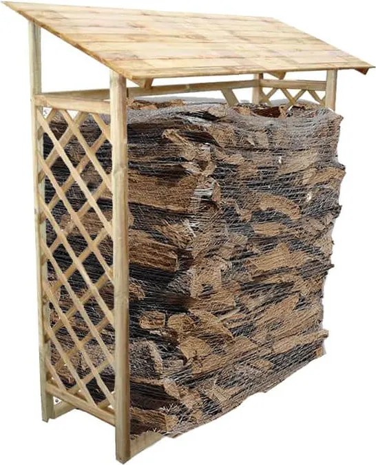 Legnaia da giardino con griglia in legno di pino impregnato in autoclave