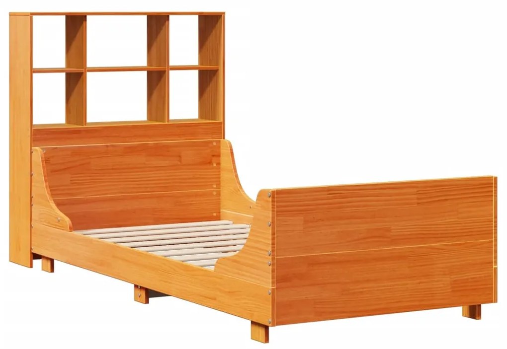 Letto libreria senza materasso marrone cera 90x200 cm legno