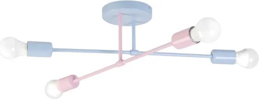 Plafoniera CAMBRIDGE 4x E27/15W/230V blu/rosa