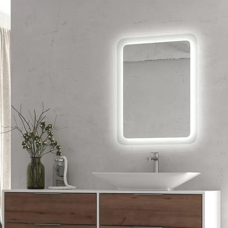 Specchio led 80x60 cm con cornice illuminante modello A800 - KAMALU