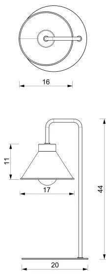 Lampada da tavolo DEMET 1xE27/15W/230V nero/oro