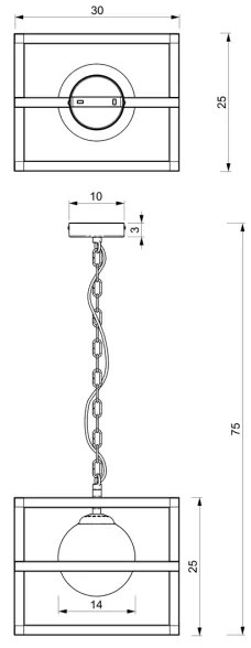 Lampadario a catena DIEGO 1xE14/40W/230V nero