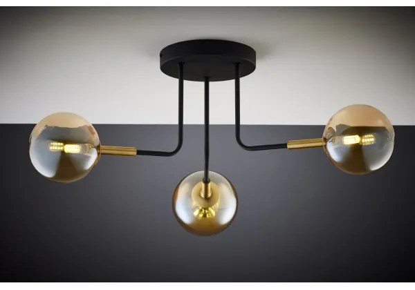 Jupiter 2037 - Lampadario a sospensione con supporto rigido BURANO 3xG9/10W/230V nero/oro/beige