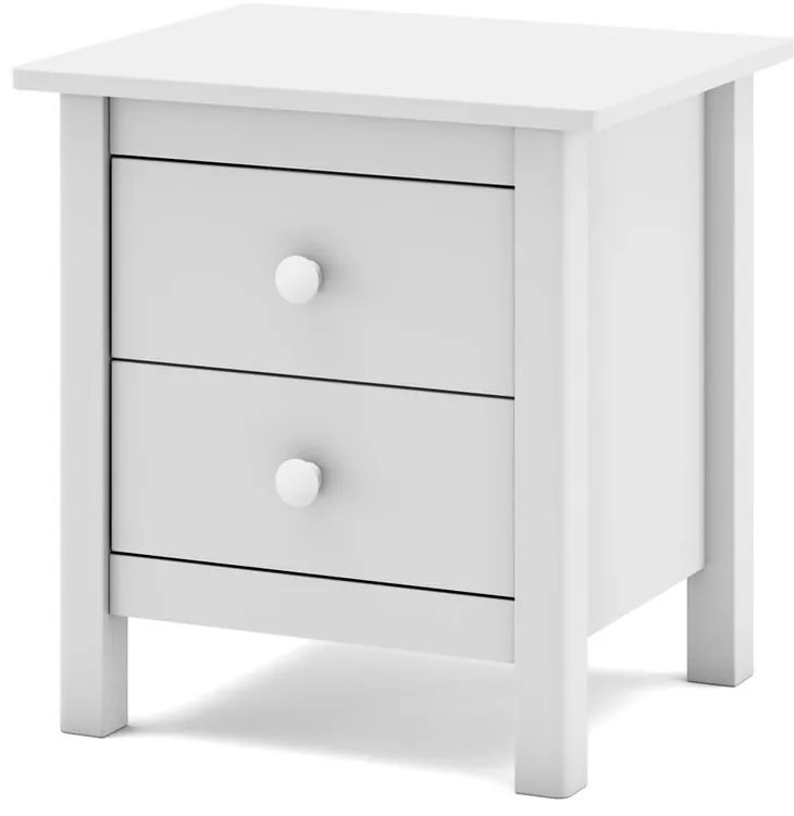 Comodino bianco per bambini in legno di pino Max - Marckeric