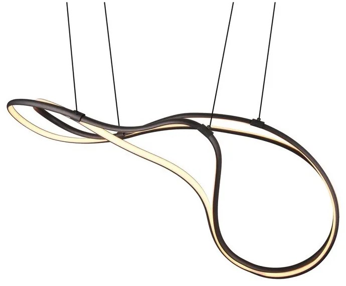 Apparecchio a sospensione LED nero con paralume in metallo Nala - Trio Select