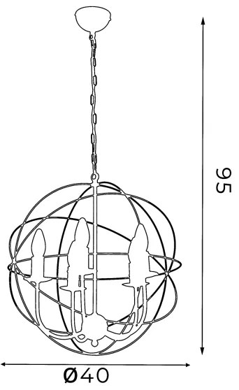 Lampadario GLOBE 5 5xE14/60W nero