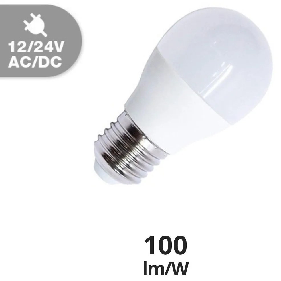 Lampadina LED E27 6W 12/24V AC/DC G45 Colore Bianco Freddo 6.000K