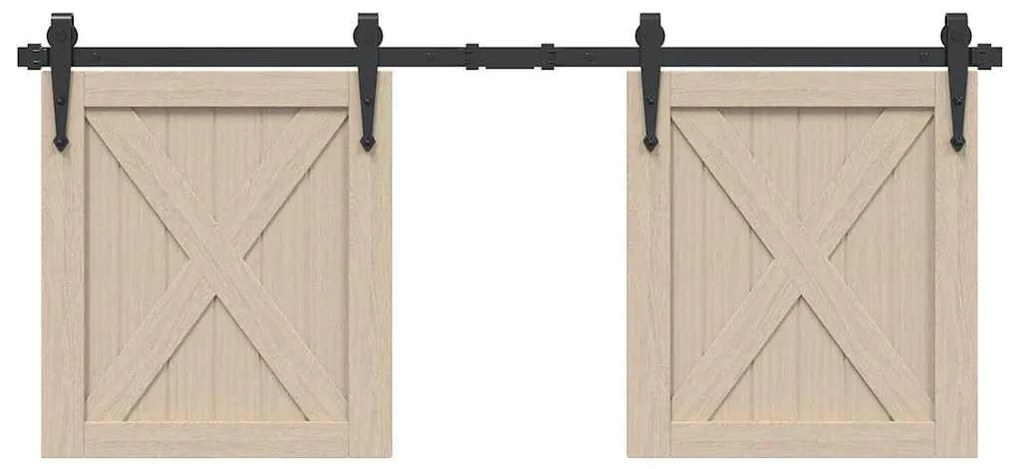 Kit Anta Scorrevole Per Armadio 122 Cm İn Acciaio Al Carbonio /