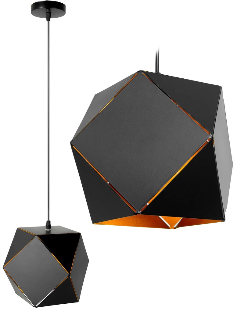 LAMPADA PENSILE DA SOFFITTO GEOMETRICO NERO APP287-1CP