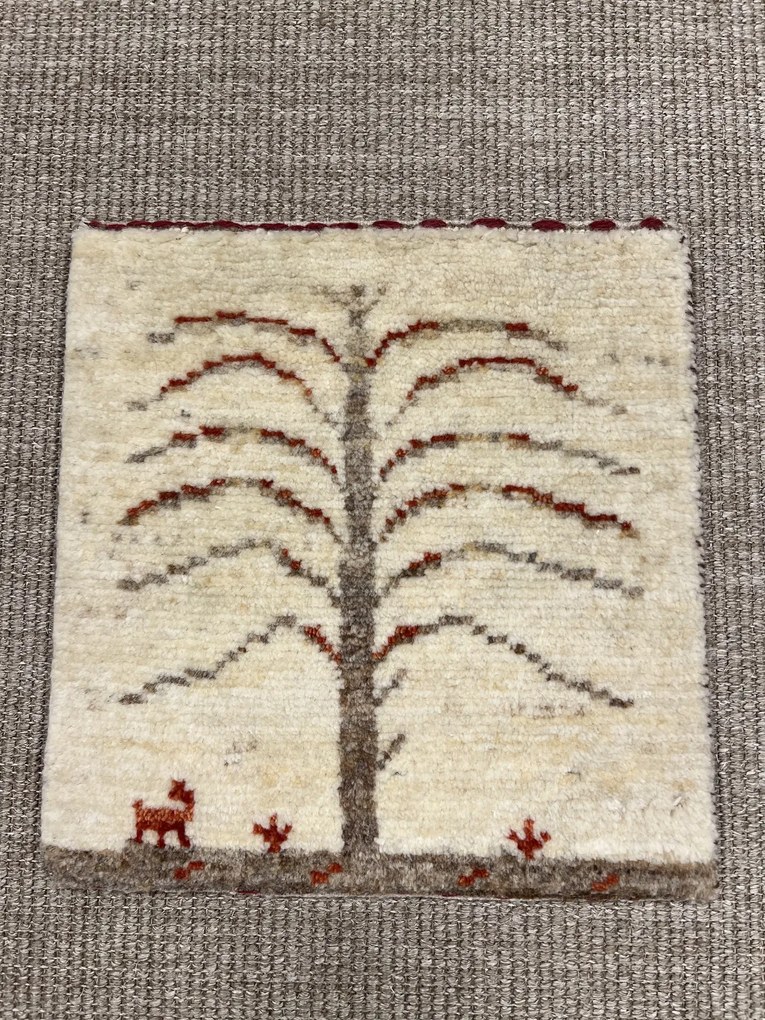 Gabbeh Tappeto 40x40 Beige (Iran) Annodato A Mano