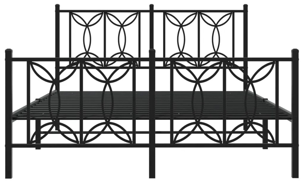 Giroletto con testiera e pediera metallo nero 140x200 cm