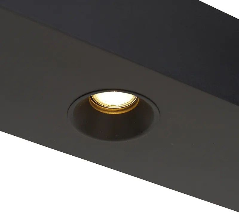 Lampada a sospensione industriale nera con mensola 4 luci GU10 - Cage Rack