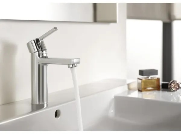 Roca A5A3296C00 - Miscelatore monocomando per lavabo NAIA con piletta, 16,7 cm, cromo lucido