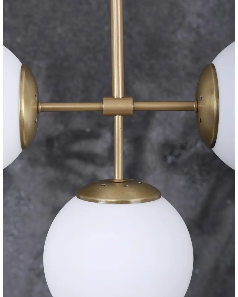 Lampada a sospensione con paralume in vetro oro e bianco ø 15 cm Seagull - Squid Lighting