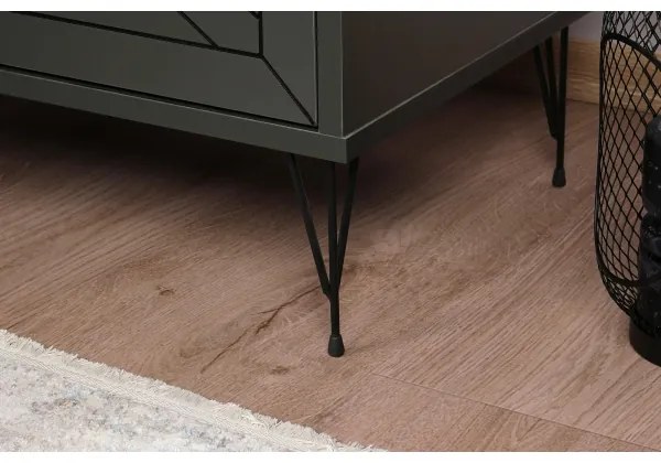 Comodino LUNA 55x50 cm antracite/nero