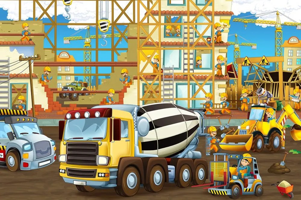 Carta da parati autoadesiva – Macchinari in cantiere