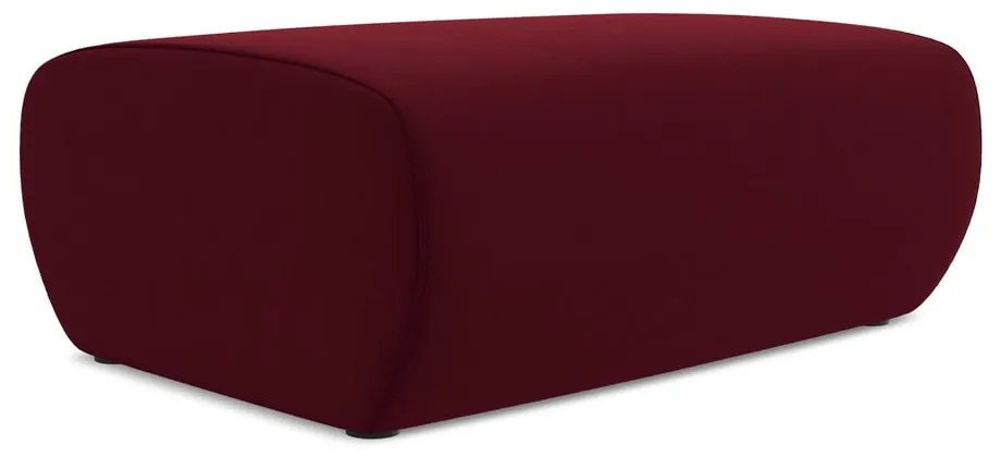 Poggiapiedi burgundy con rivestimento in velluto Kapua – Makamii