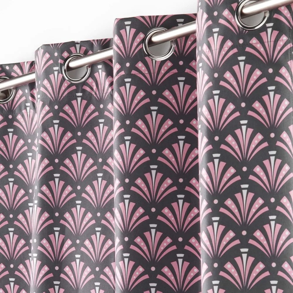 Tenda oscurante rosa-grigio in microfibra 135x260 cm Surya - douceur d'intérieur