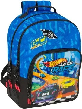 Zaino Scuola Hot Wheels Let's race Azzurro Nero 32 x 42 x 15 cm