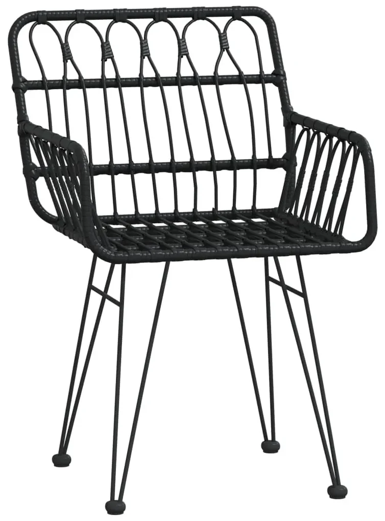 Set da pranzo da giardino 9 pz nero in polyrattan