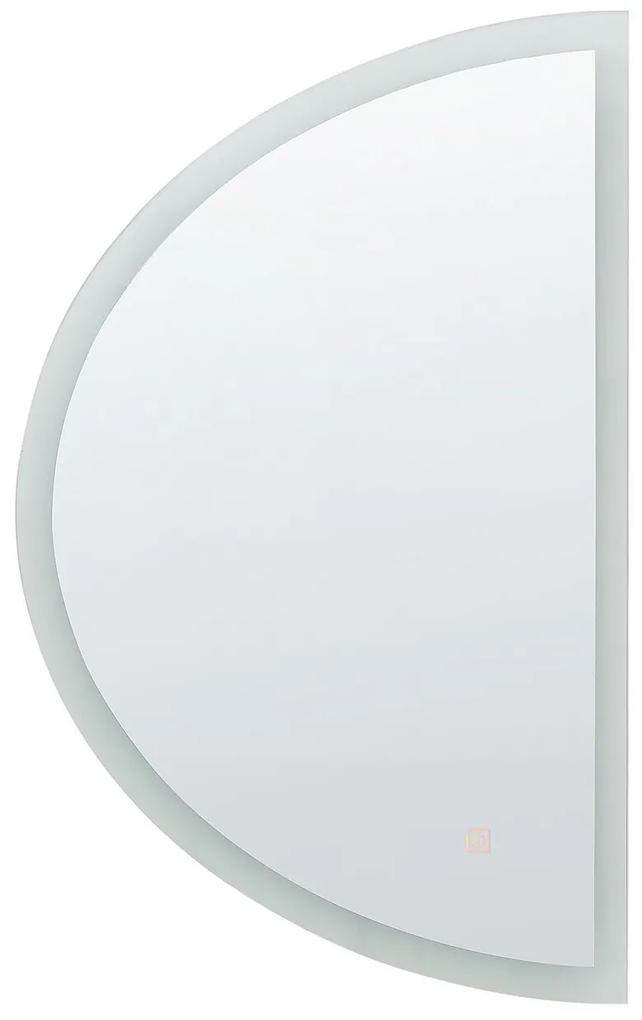 Specchio da parete LED vetro e metallo argento ø 78 cm BEZONS Beliani