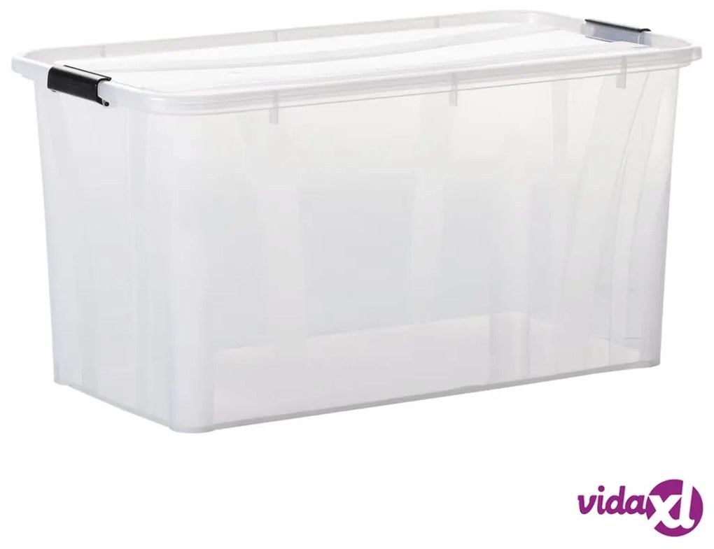 vidaXL Scatole Trasparenti Portaoggetti con Coperchio 2 pz da 80 L
