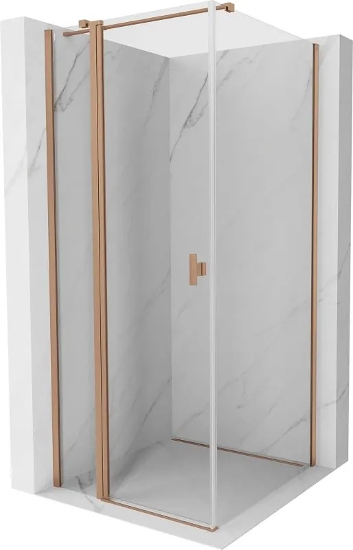 Mexen Mist T cabina doccia apribile 90 x 90 cm, trasparente, rame spazzolato - 8A4T-090-090-65-00