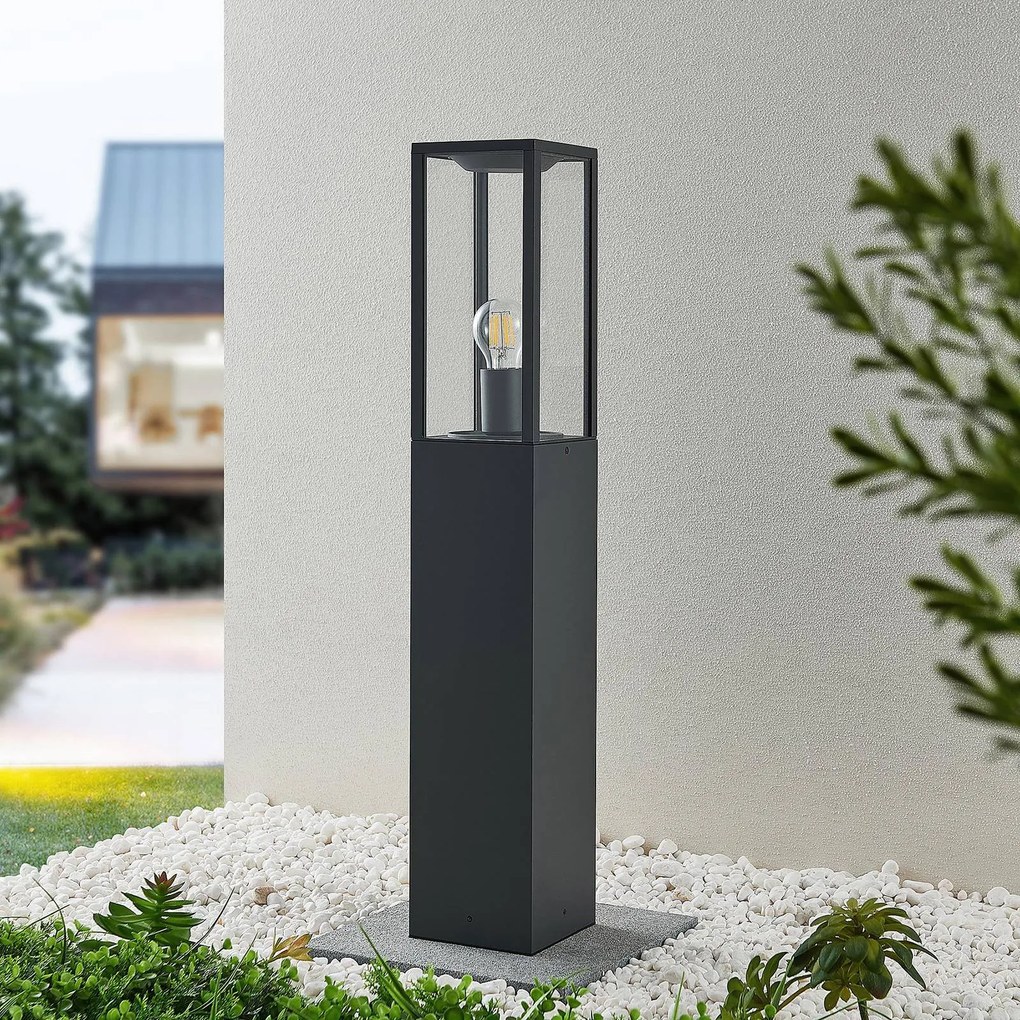 Lampioncino da giardino Peldar Lindby, dimmerabile, Nero, Alluminio, Lampada da esterni