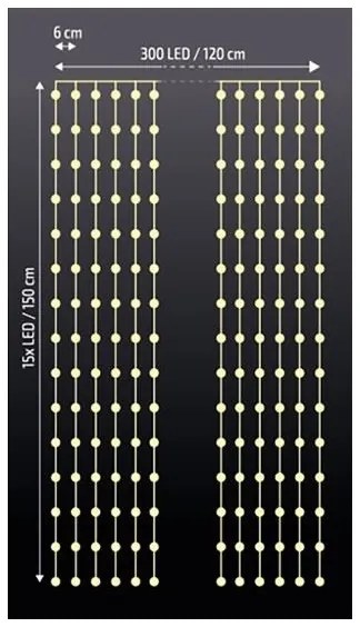 Sospensione natalizia a LED 300xLED/3xAA