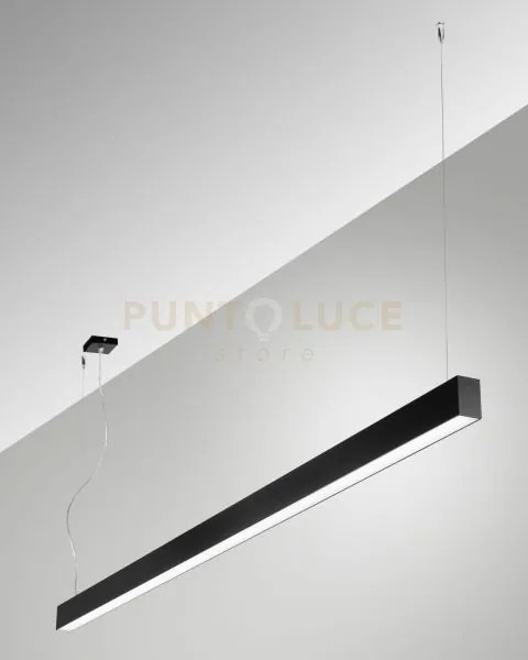 Millet sospensione nera  3000k 3380lm 23w opale on/off ip40 100cm