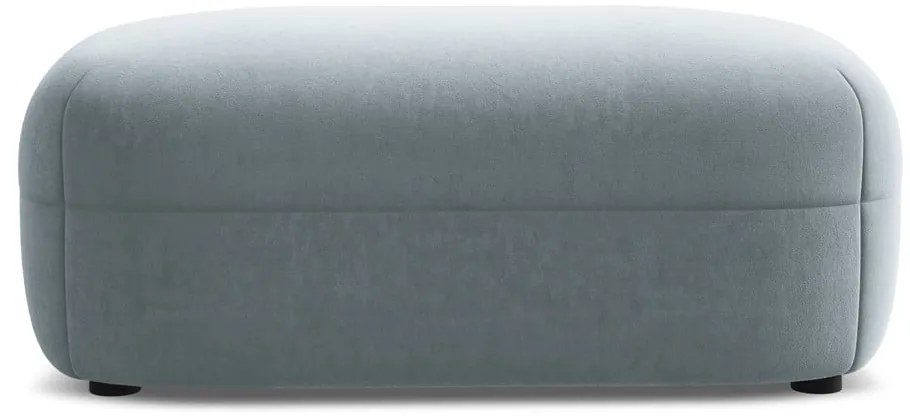 Poggiapiedi azzurro con rivestimento in velluto Moana – Makamii