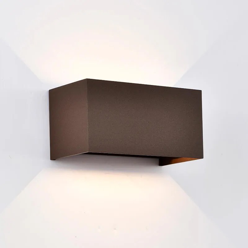 Applique LED moderno da esterno Davos Double doppia luce marrone IP54, luce bianco caldo 91.6 lumen, MANTRA