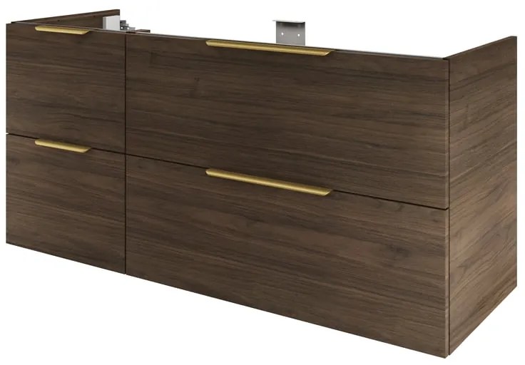 Mobile da bagno sospeso sotto lavabo L 135 x H 64 x P 48 cm lucido, 4 cassetti SENSEA Neo